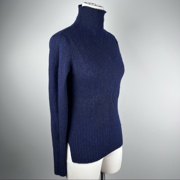 EUC - Madewell, Inland Rolled Turtleneck Dark Blue Sweater in Coziest Yarn, XS - Picture 7 of 15